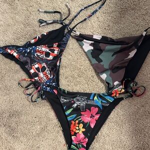 Multicolor Bikini Set COMBAT IRON bottoms